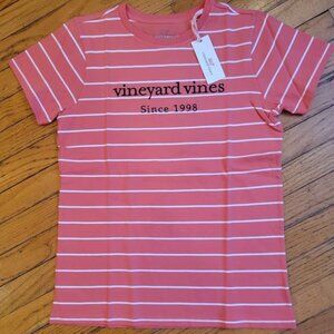 New Vineyard Vines Women's SS Tee shirt sleeve Just Peachy embroidered S small